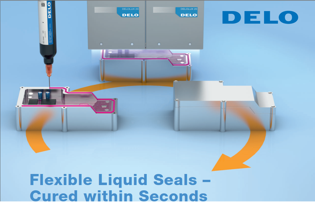 DELO ADHESIVE FOR GASKETS, CURES IN JUST 3 SECONDS